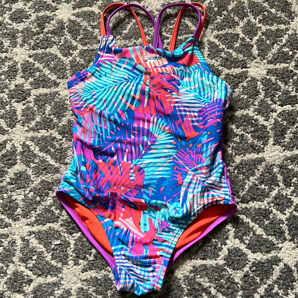 Speedo Girls One-Piece Swimsuit in Blue, Pink, Teal, Purple